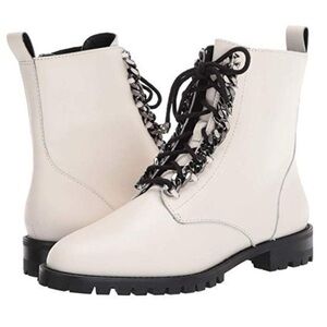 Rebecca Minkoff White Lace-Up Combat Boots